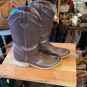 Brown Cowboy Boots- not leather